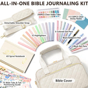 BibleNest Bible Tote Bag with 36-Piece Journaling Kit