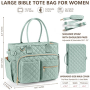 BibleNest Quilted Bible Tote Bag + Cover Set