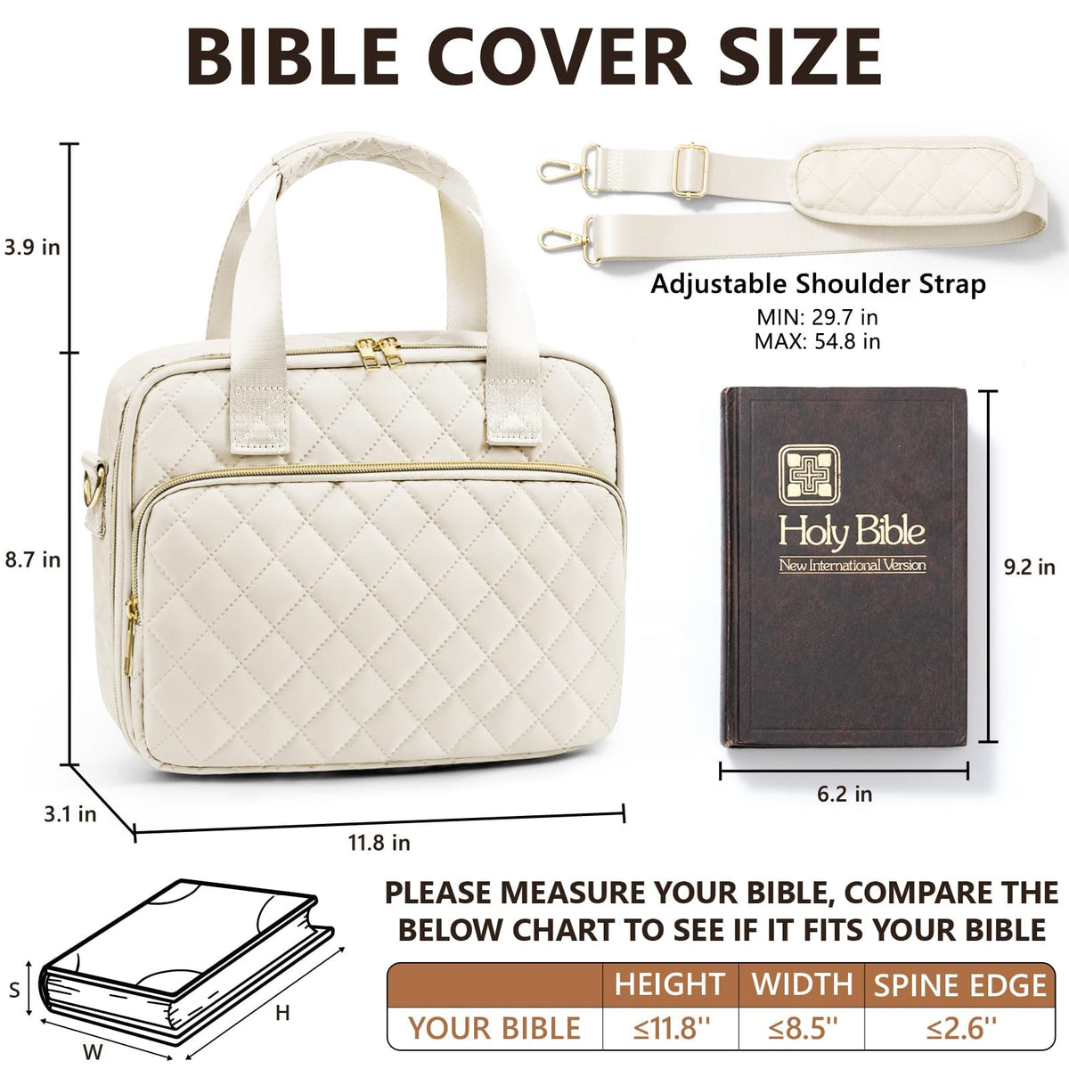 BibleNest Bible Tote Bag with 36-Piece Journaling Kit