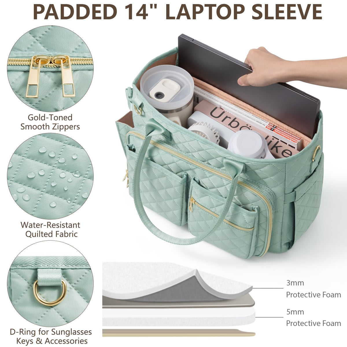 BibleNest Quilted Bible Tote Bag + Cover Set