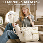 BibleNest Quilted Bible Tote Bag + Cover Set