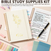 BibleNest Bible Tote Bag with 36-Piece Journaling Kit