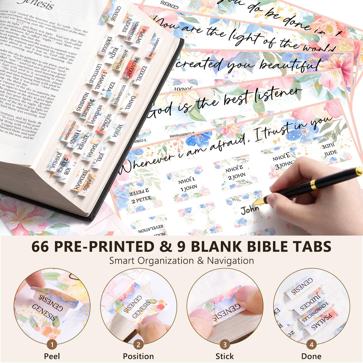 BibleNest Bible Tote Bag with 36-Piece Journaling Kit