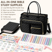 BibleNest Quilted Bible Tote Bag + Cover Set
