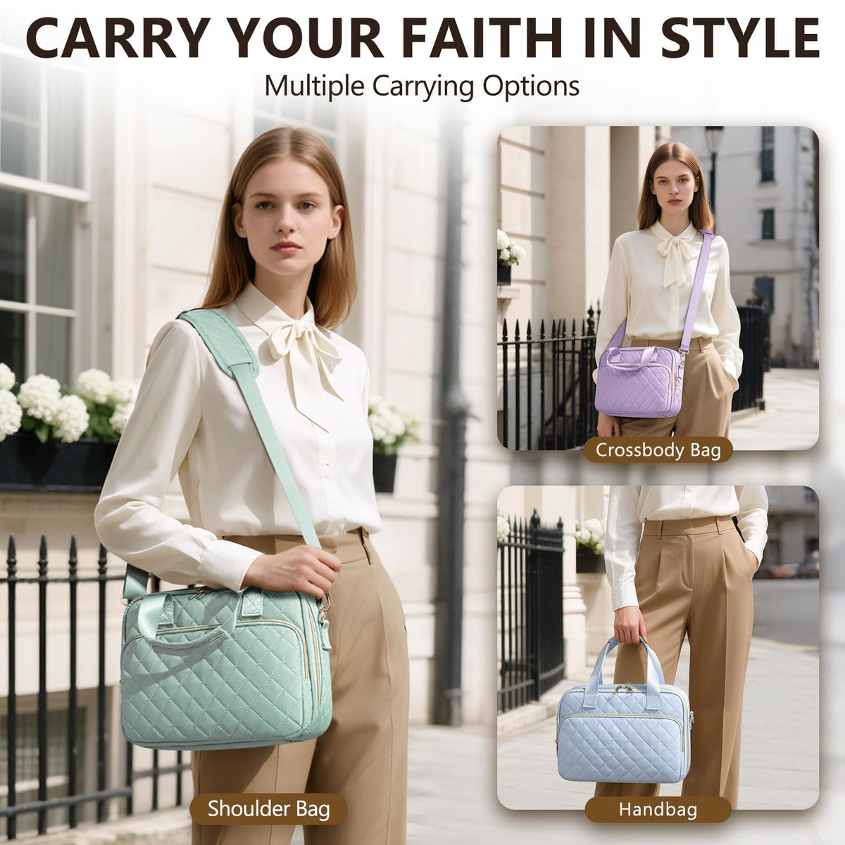 BibleNest Bible Tote Bag with 36-Piece Journaling Kit