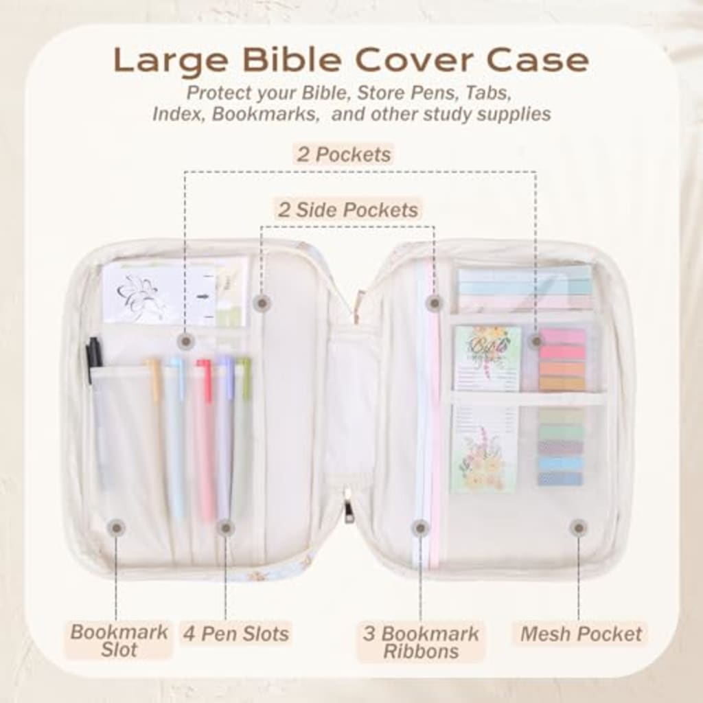 BibleNest Bible Cover & Journaling Bag – Quilted Floral Patchwork
