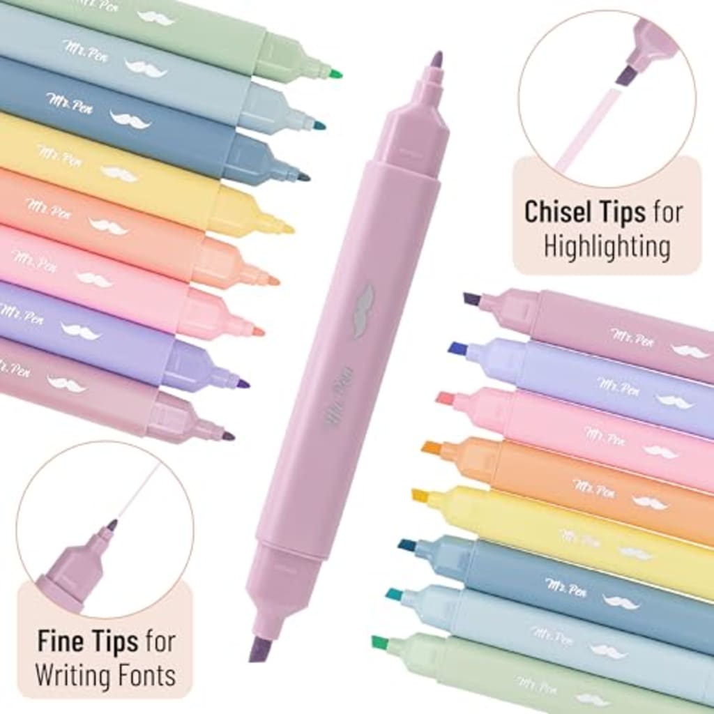 BibleNest Bible Highlighters – 8 Dual-Tip No-Bleed Markers (Dreamfield)
