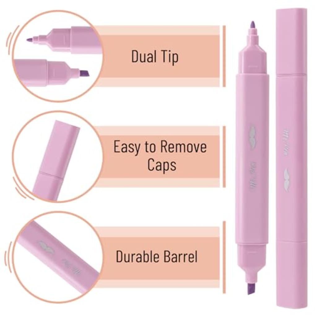 BibleNest Bible Highlighters – 8 Dual-Tip No-Bleed Markers (Dreamfield)