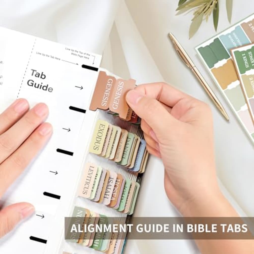 BibleNest Bible Tabs – 75 Large Print Index Tabs (Neutral)