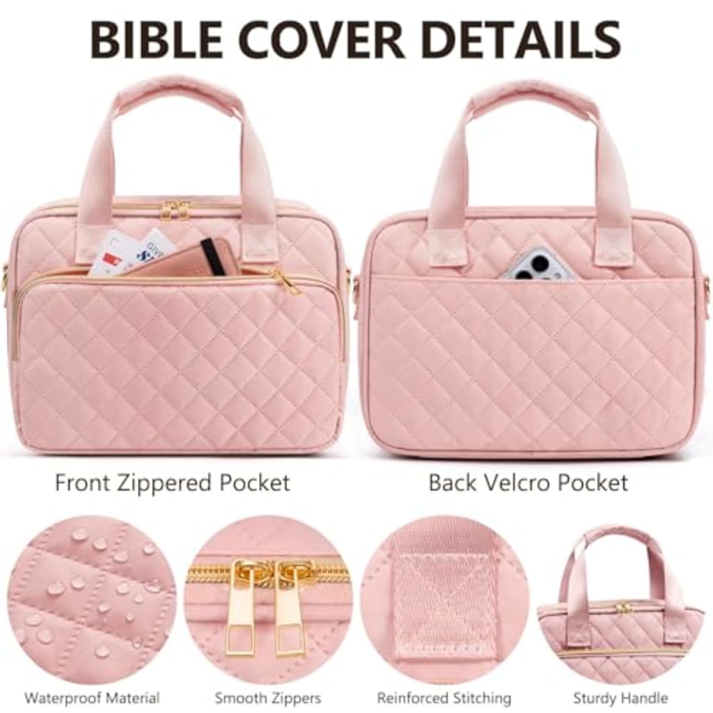 BibleNest Bible Tote Bag with 36-Piece Journaling Kit – Beige