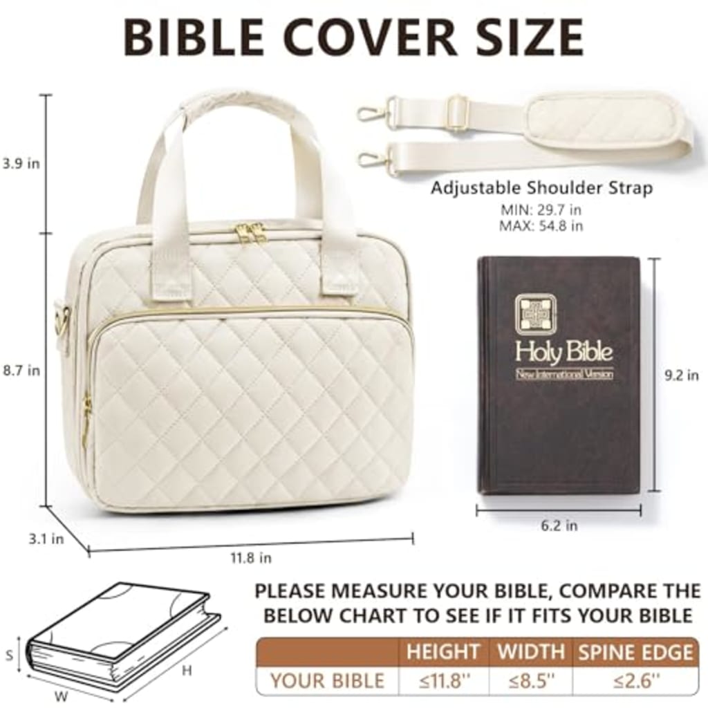 BibleNest Bible Tote Bag with 36-Piece Journaling Kit – Beige