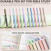 BibleNest Bible Tote Bag with 36-Piece Journaling Kit – Beige