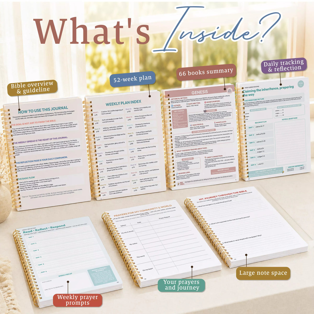 A Year Through the Bible – 52-Week Guided Bible Study Journal